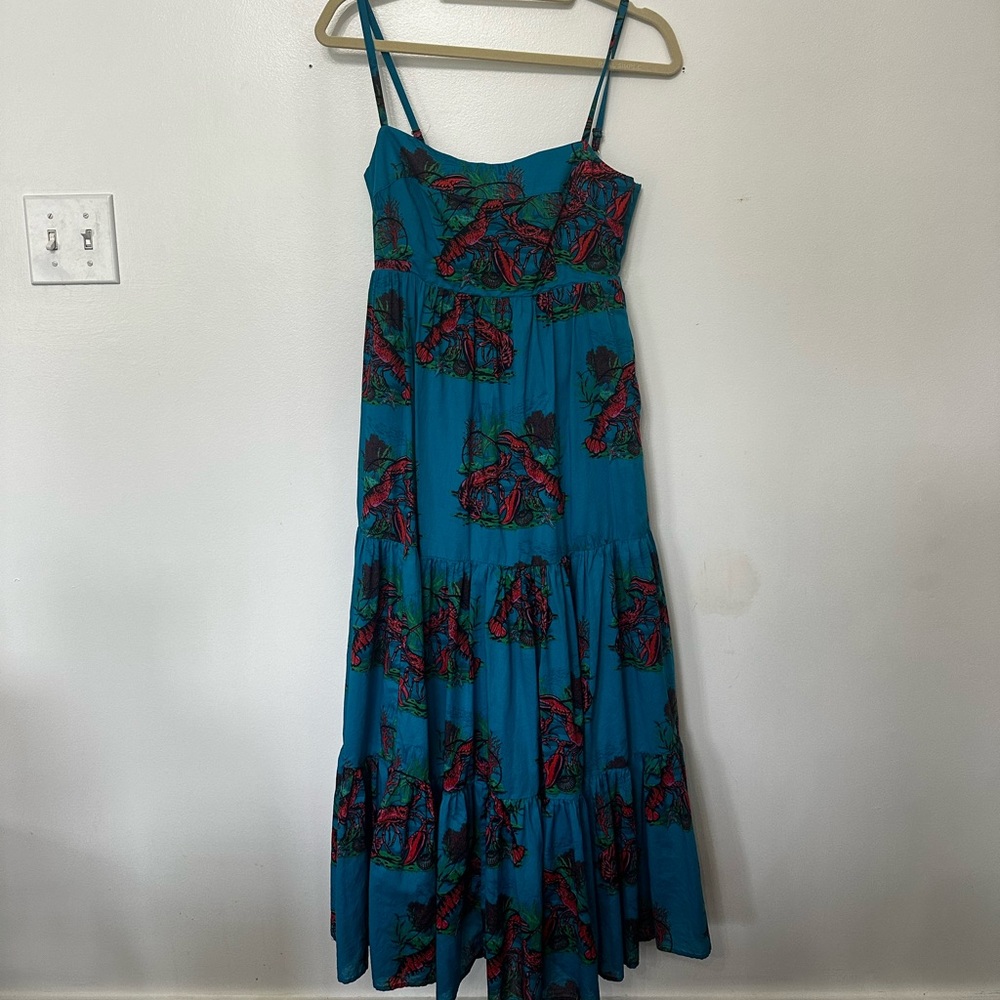 J crew shrimp maxi dress size small